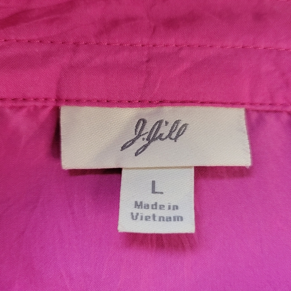 J Jill Sz PL Pink 100% Silk Pintucked Pleated Ruffles Blouse Top V Neck - Picture 5 of 12